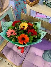 Букет цветов из:  Герберы, Хризантемы и Альстромерии #REPLACE_PRED# Старотимашкино