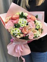 Букет цветов из:  Гвоздики, Розы и Хризантемы #REPLACE_PRED# Старотимашкино