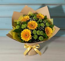 Букет цветов из:  Герберы и Хризантемы #REPLACE_PRED# Старотимашкино