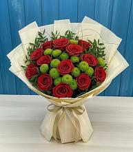 Букет цветов из:  Розы и Хризантемы в Старотимашкино