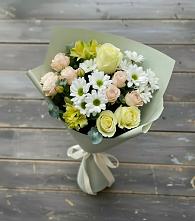 Букет цветов из:  Альстромерии, Розы и Хризантемы #REPLACE_PRED# Старотимашкино